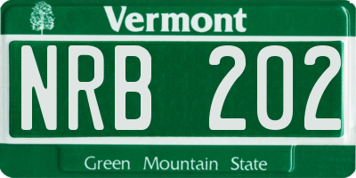 VT license plate NRB202