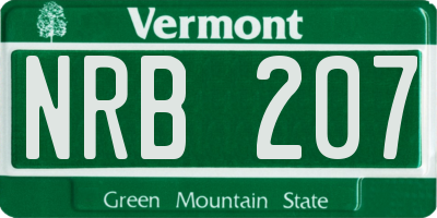 VT license plate NRB207