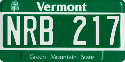 VT license plate NRB217