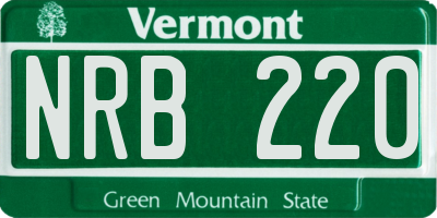 VT license plate NRB220