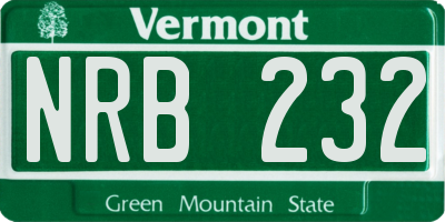VT license plate NRB232