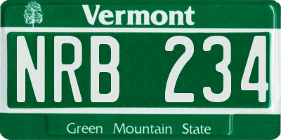 VT license plate NRB234