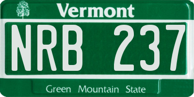 VT license plate NRB237