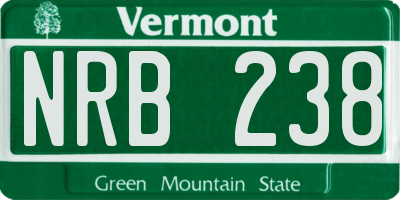 VT license plate NRB238