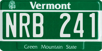 VT license plate NRB241