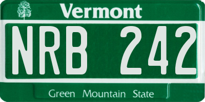 VT license plate NRB242
