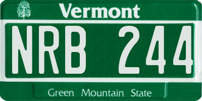 VT license plate NRB244