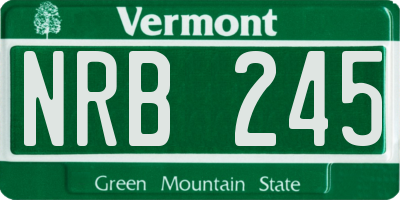 VT license plate NRB245