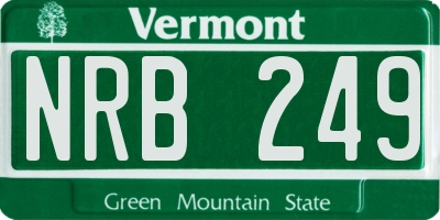 VT license plate NRB249