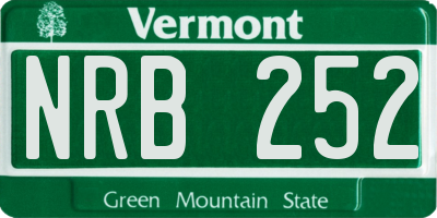 VT license plate NRB252