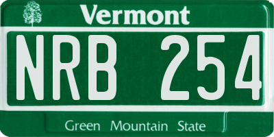 VT license plate NRB254
