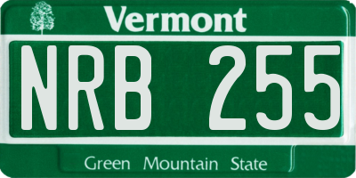 VT license plate NRB255