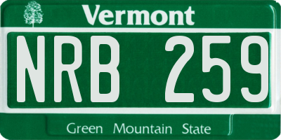 VT license plate NRB259