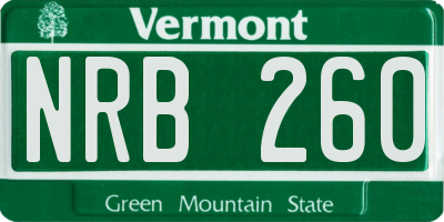VT license plate NRB260