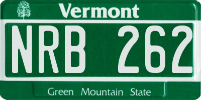 VT license plate NRB262