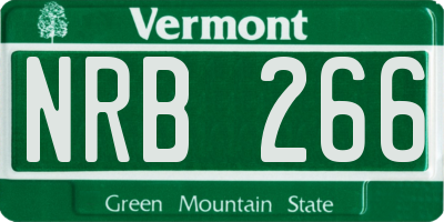 VT license plate NRB266