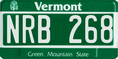 VT license plate NRB268