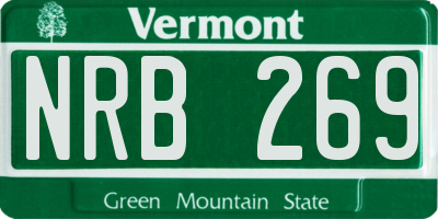 VT license plate NRB269