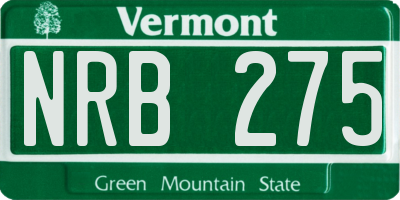 VT license plate NRB275