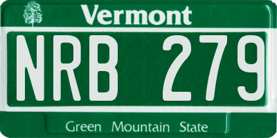 VT license plate NRB279