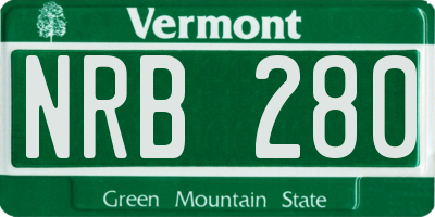 VT license plate NRB280