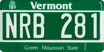 VT license plate NRB281