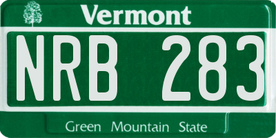 VT license plate NRB283