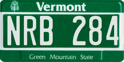 VT license plate NRB284