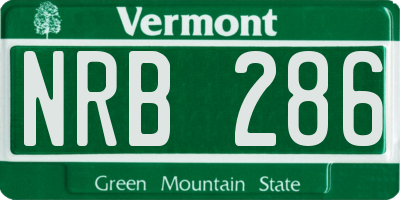 VT license plate NRB286