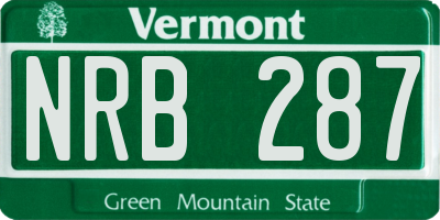 VT license plate NRB287