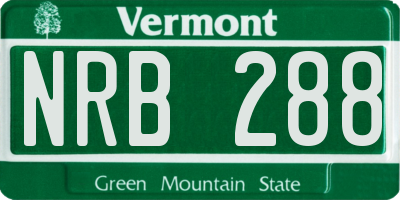 VT license plate NRB288