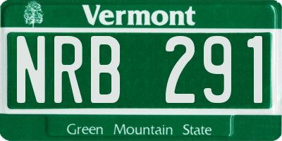 VT license plate NRB291