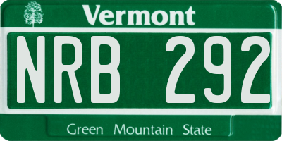 VT license plate NRB292
