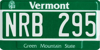 VT license plate NRB295