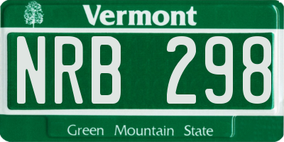 VT license plate NRB298