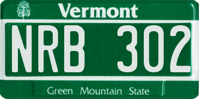 VT license plate NRB302