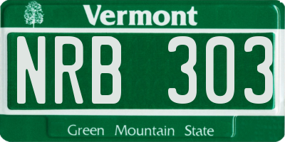 VT license plate NRB303