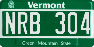 VT license plate NRB304