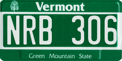 VT license plate NRB306