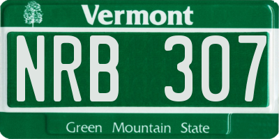 VT license plate NRB307