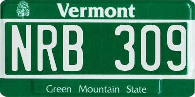 VT license plate NRB309