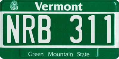 VT license plate NRB311