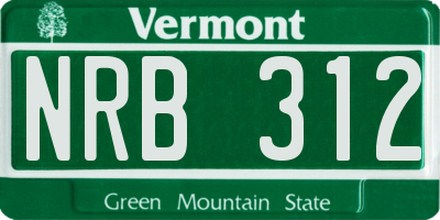 VT license plate NRB312