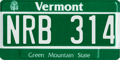 VT license plate NRB314