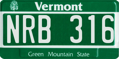 VT license plate NRB316