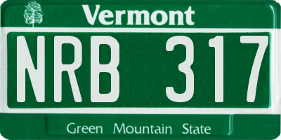 VT license plate NRB317