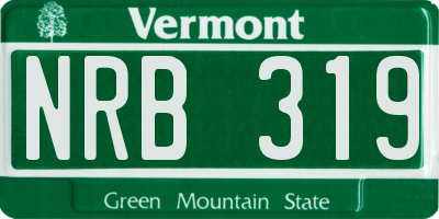 VT license plate NRB319