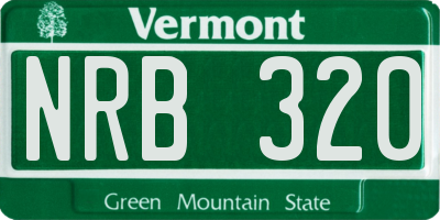 VT license plate NRB320
