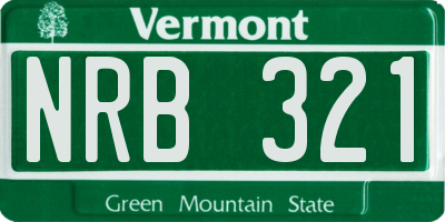 VT license plate NRB321