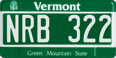 VT license plate NRB322